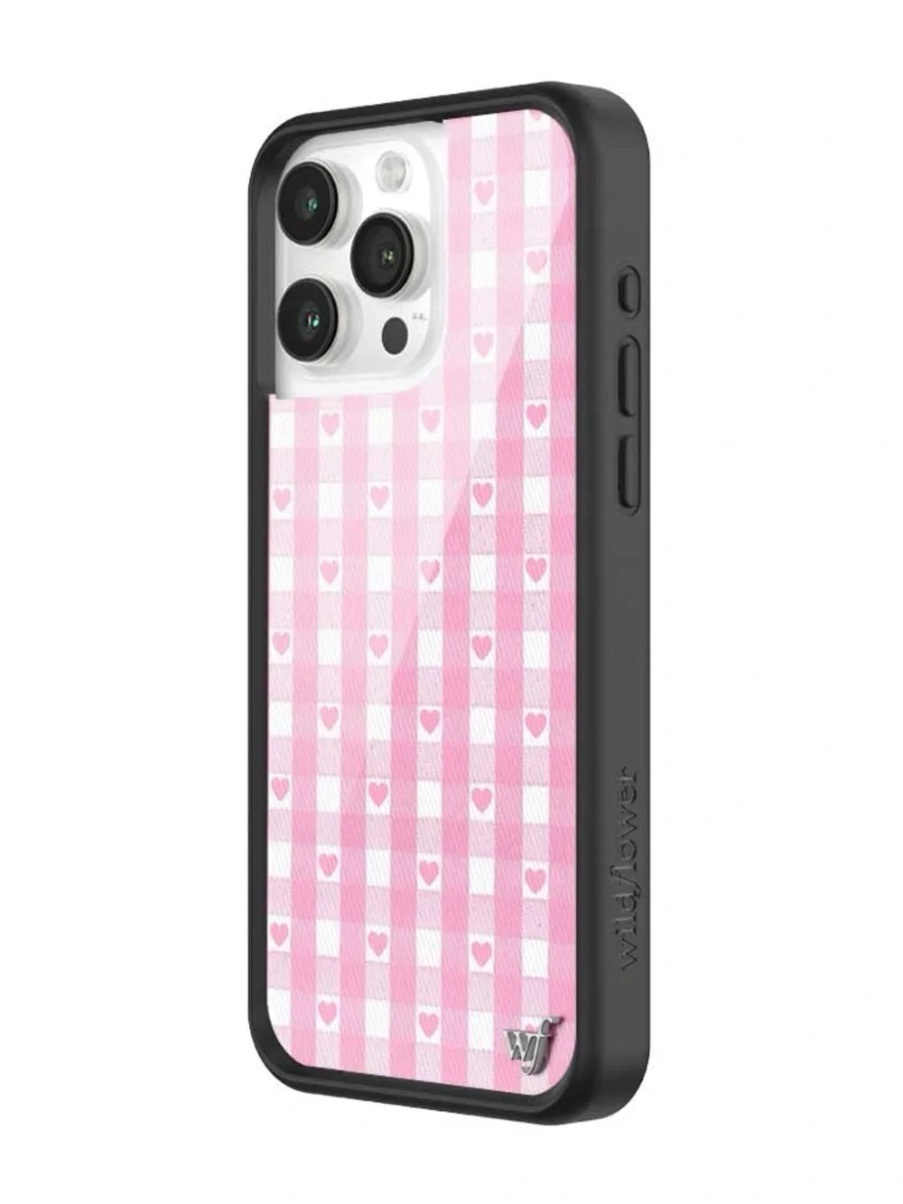 Wildflower iPhone Case X Gingham Hearts Pink